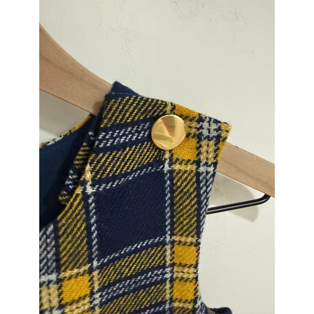 VTG Florence Eiseman Navy/Gold Boys Plaid Wool Romper 4 - Picture 4 of 6